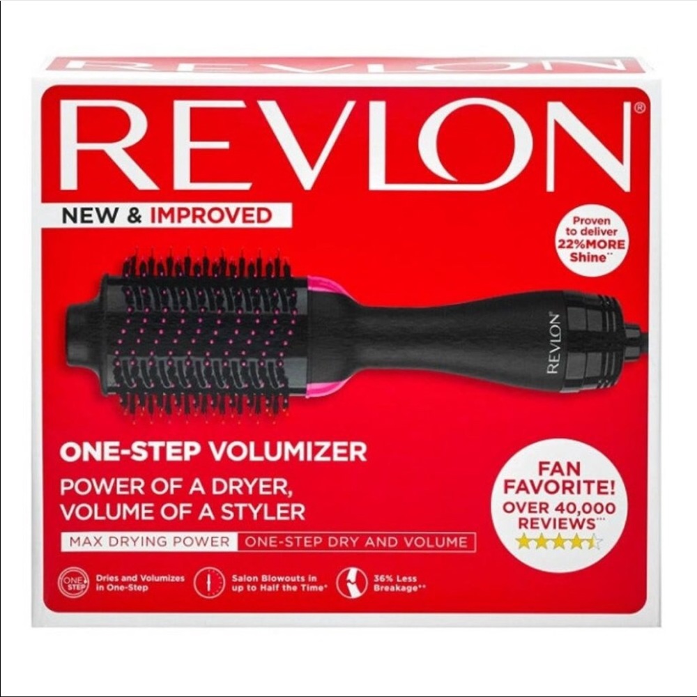 REVLON One Step Hair Dryer and Volumizer Hot Brush, Black